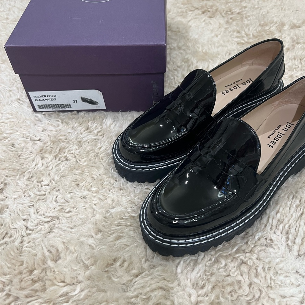 Jon Josef Women's Black Patent Loafers
